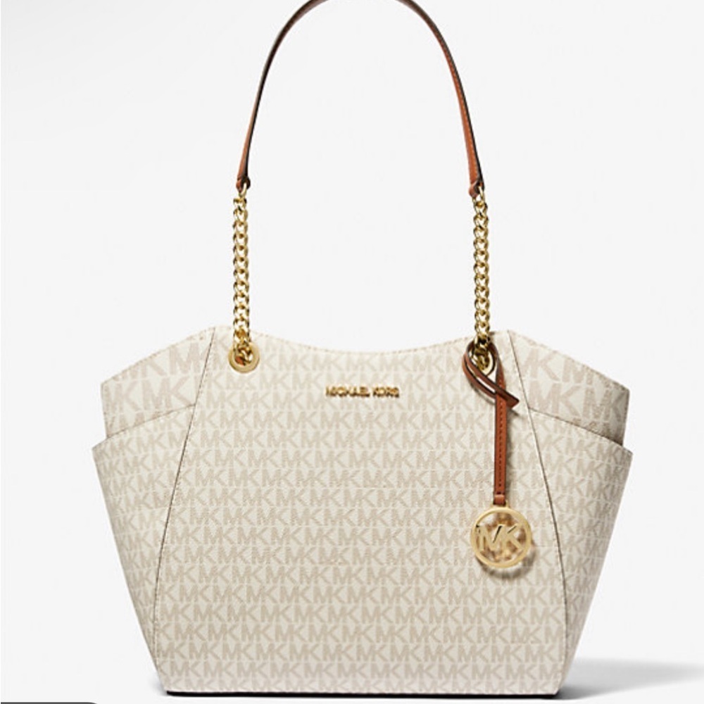 MK large jet set logo tote EUC